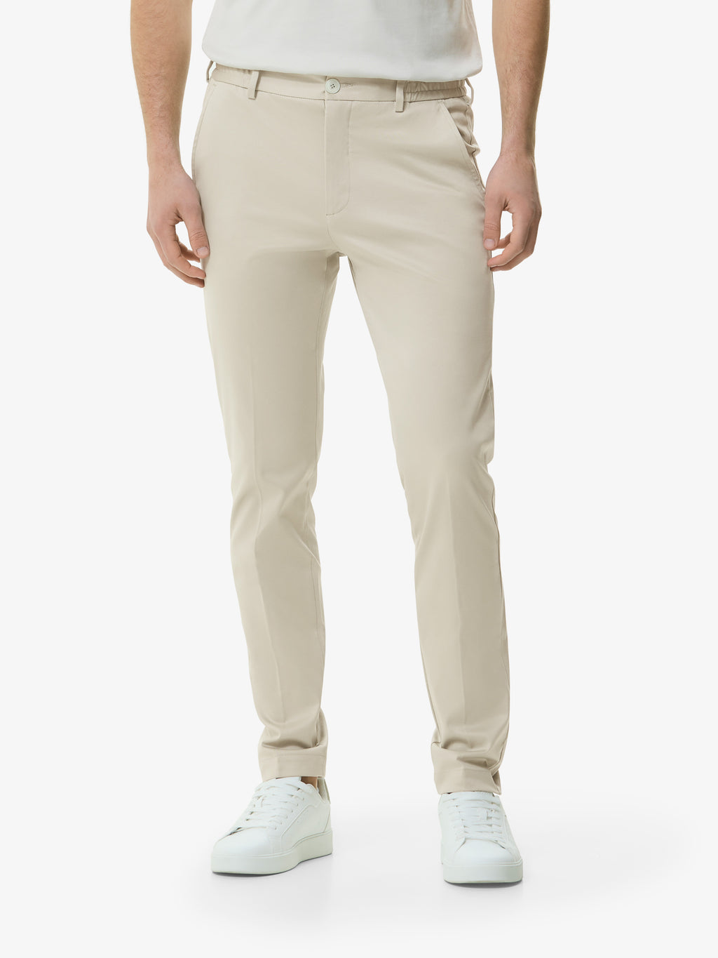 Supima Tapered Trousers | Stone