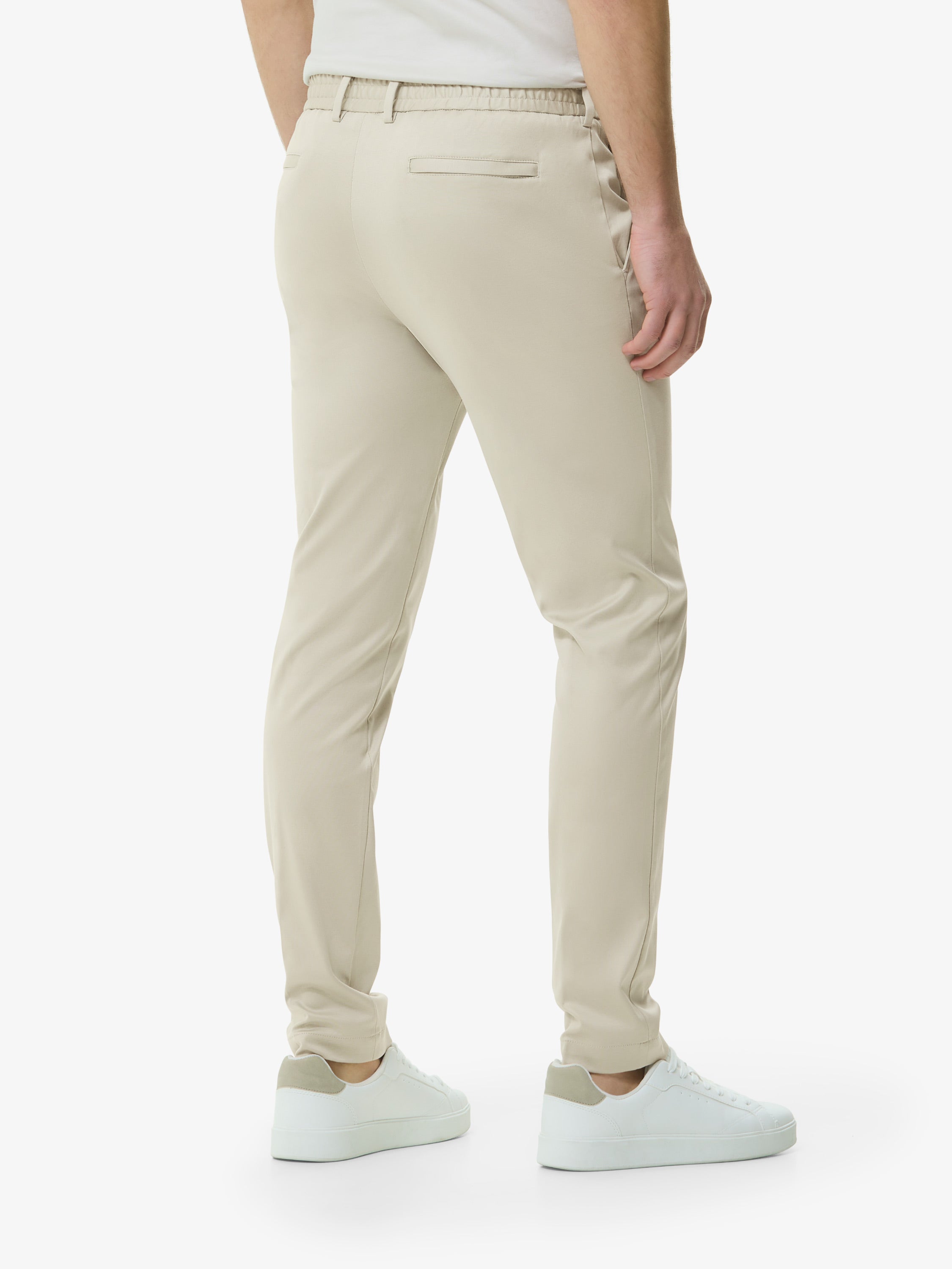 Supima Tapered Trousers | Stone