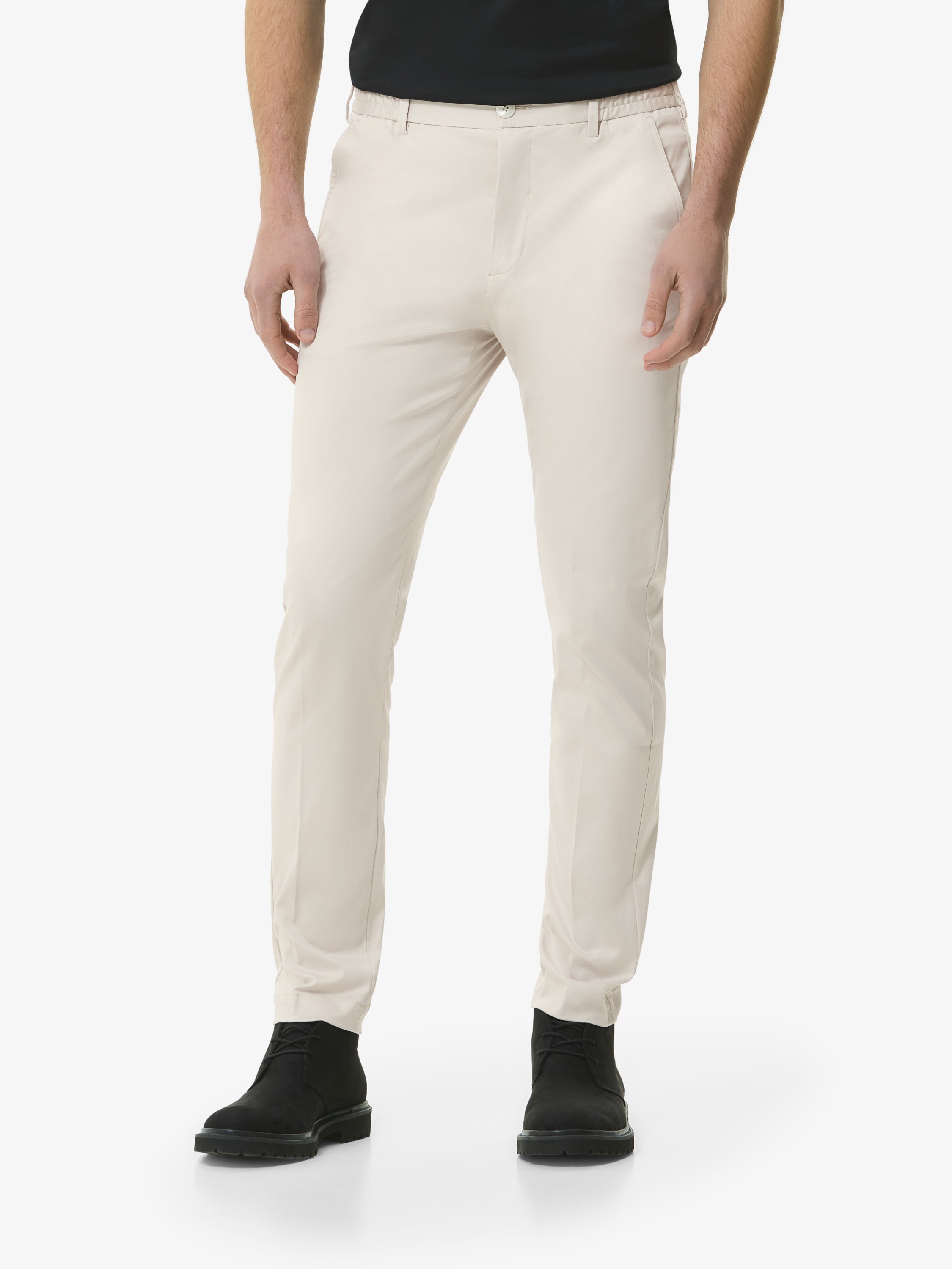 Supima Tapered Trousers | Pearl Grey