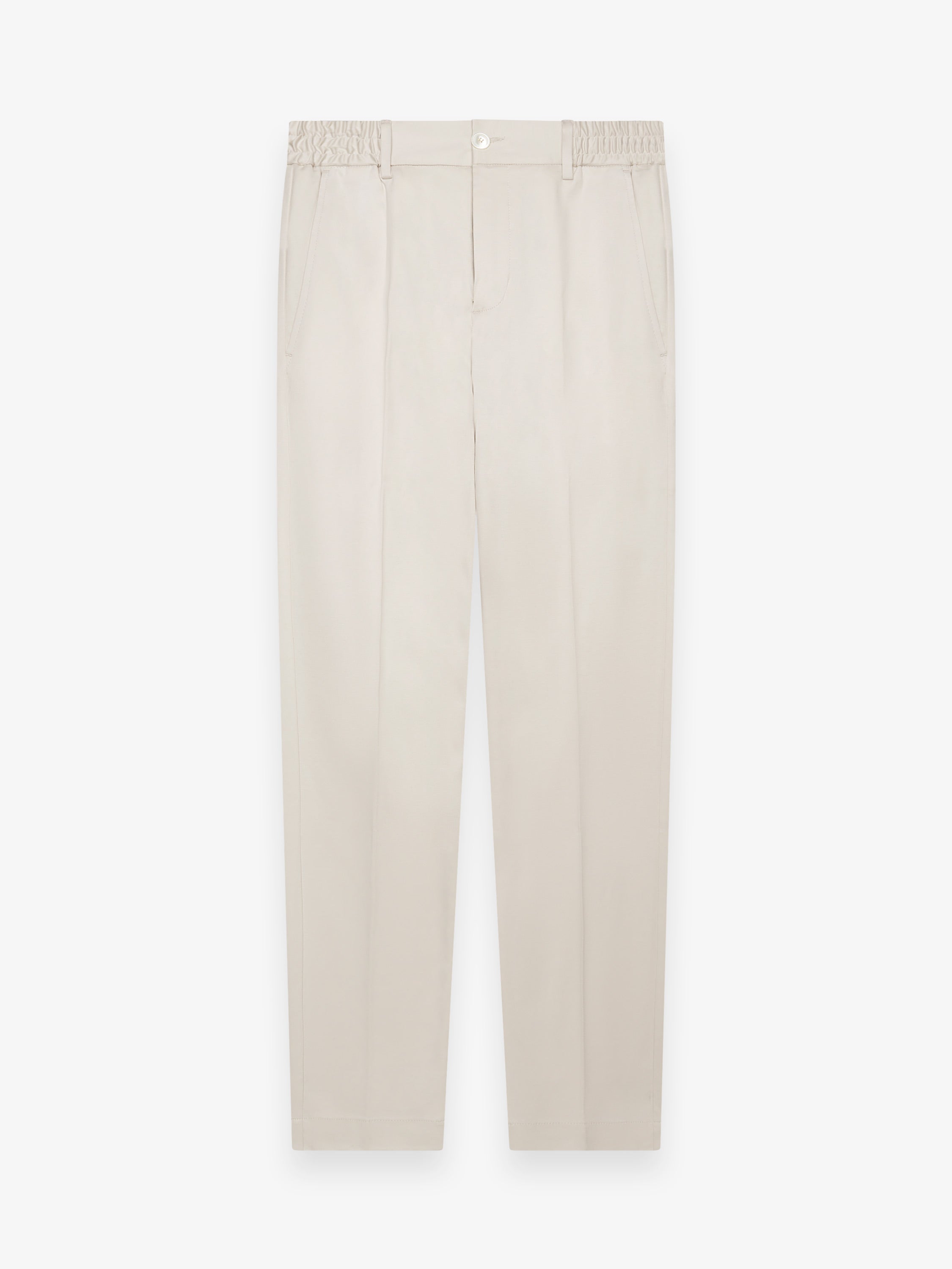 Supima Tapered Trousers | Pearl Grey