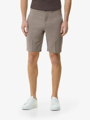 Wool Stretch Bermuda Shorts | Taupe