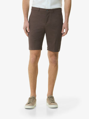 Wool Stretch Bermuda Shorts | Dark Brown