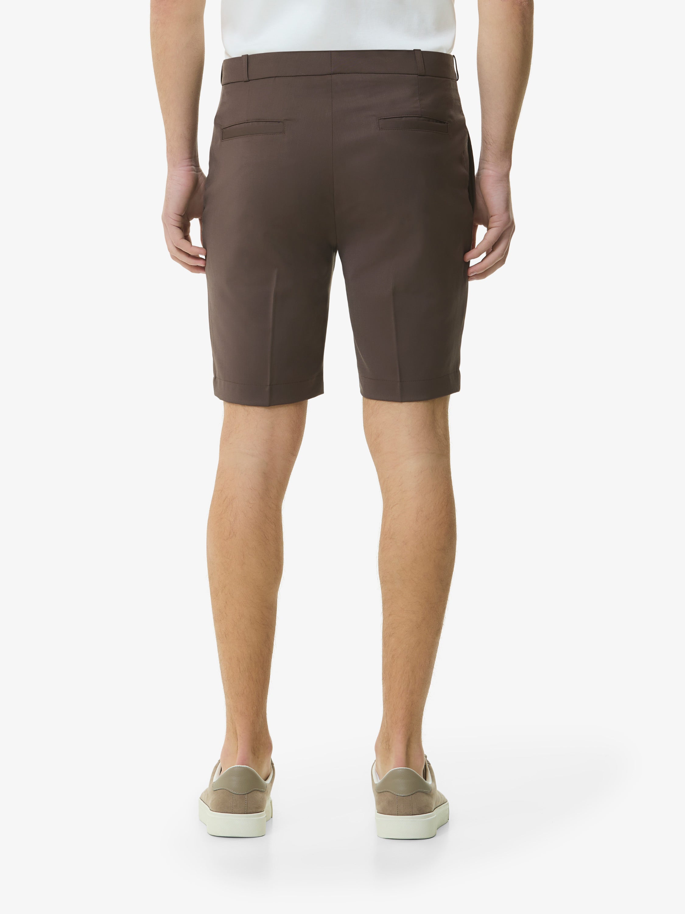 Wool Stretch Bermuda Shorts | Dark Brown – VALENZA online store