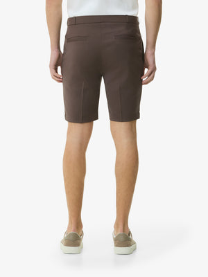 Wool Stretch Bermuda Shorts | Dark Brown