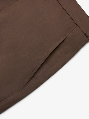 Wool Stretch Bermuda Shorts | Dark Brown