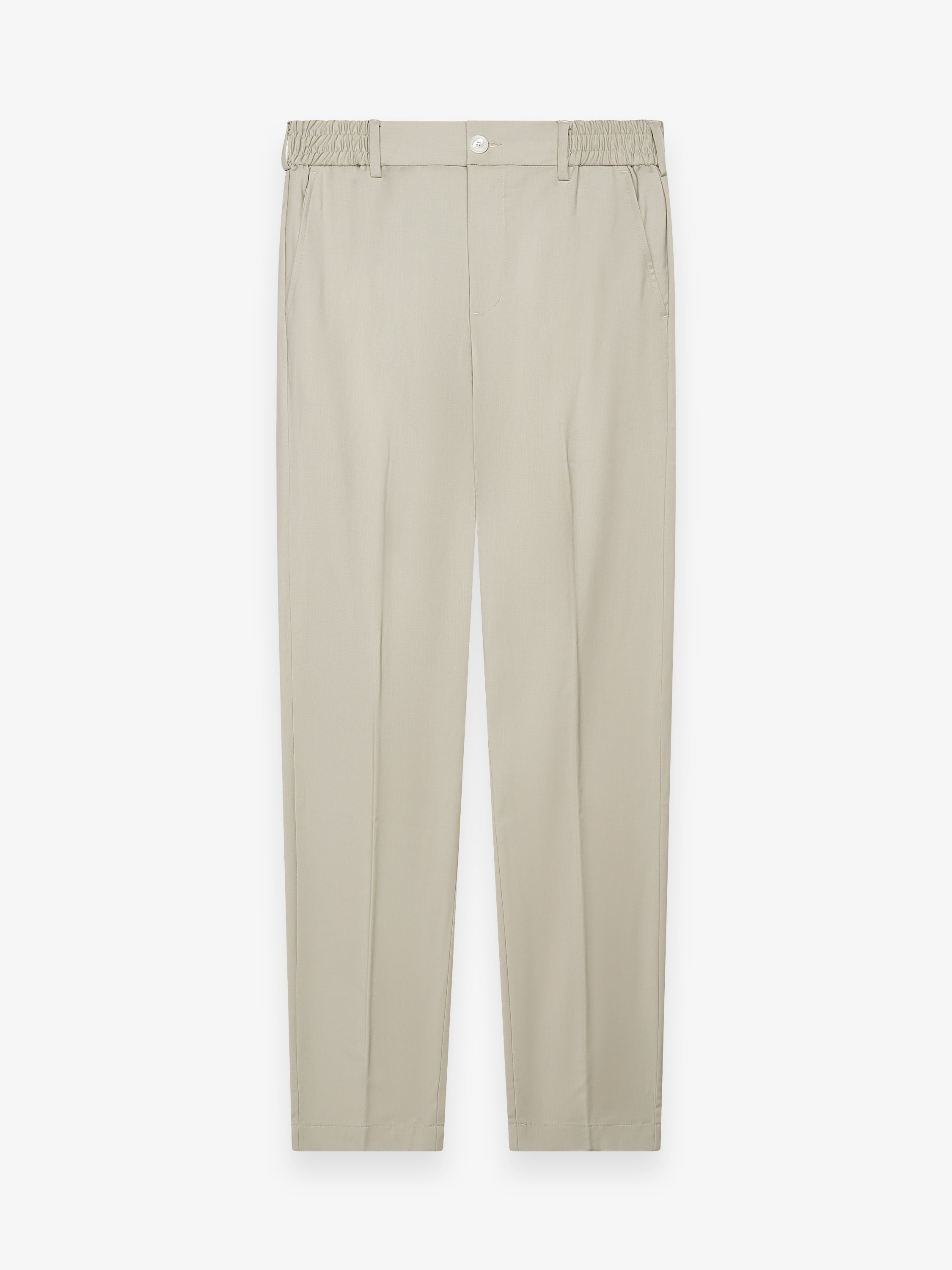 Wool Stretch Trousers | Stone