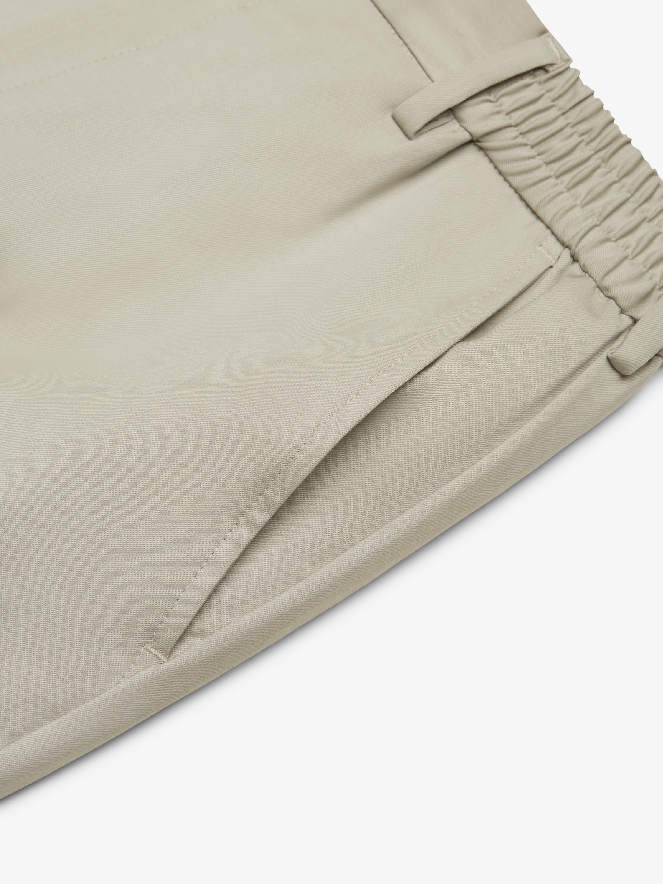 Wool Stretch Trousers | Stone