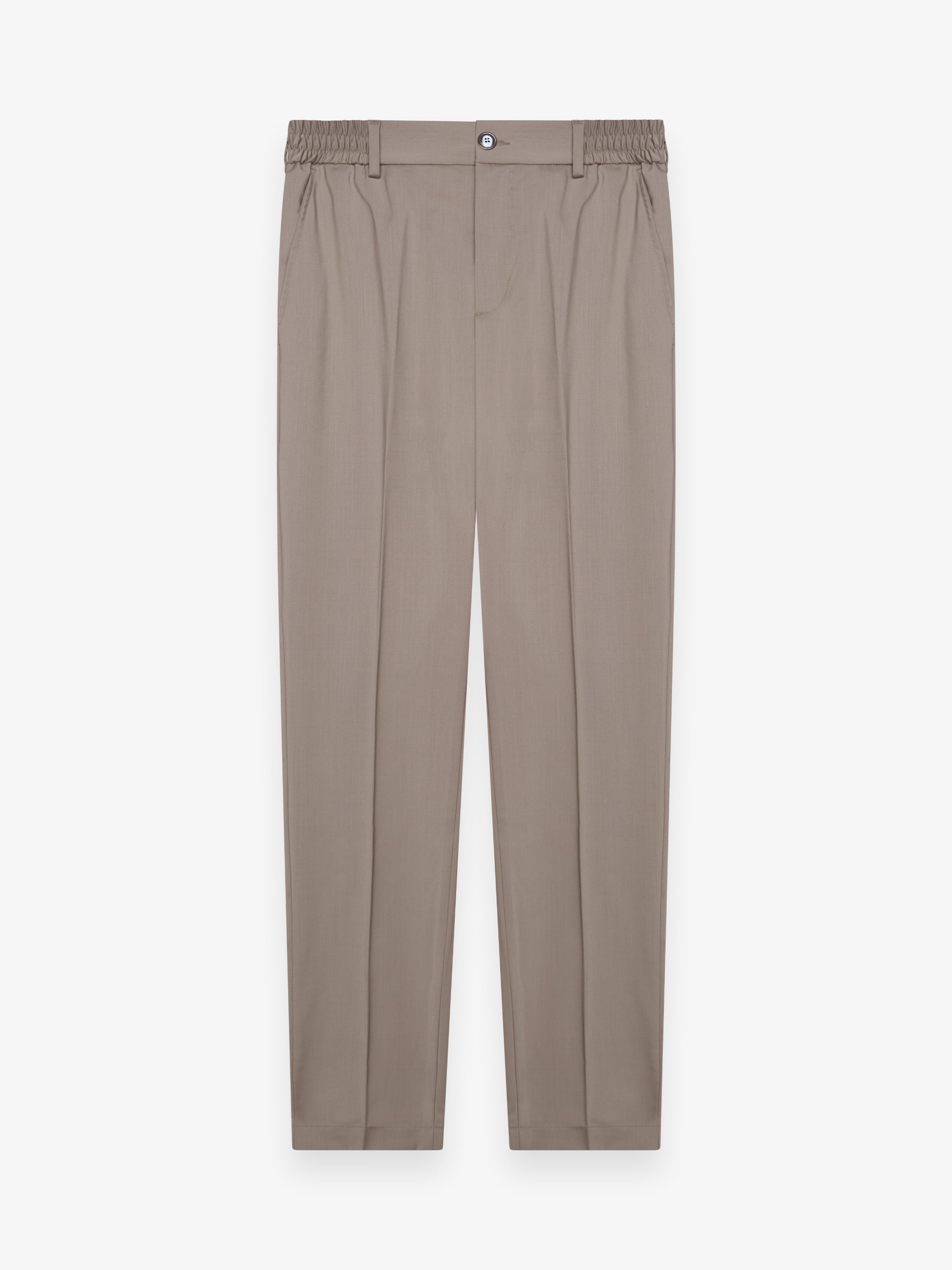 Wool Stretch Trousers | Taupe