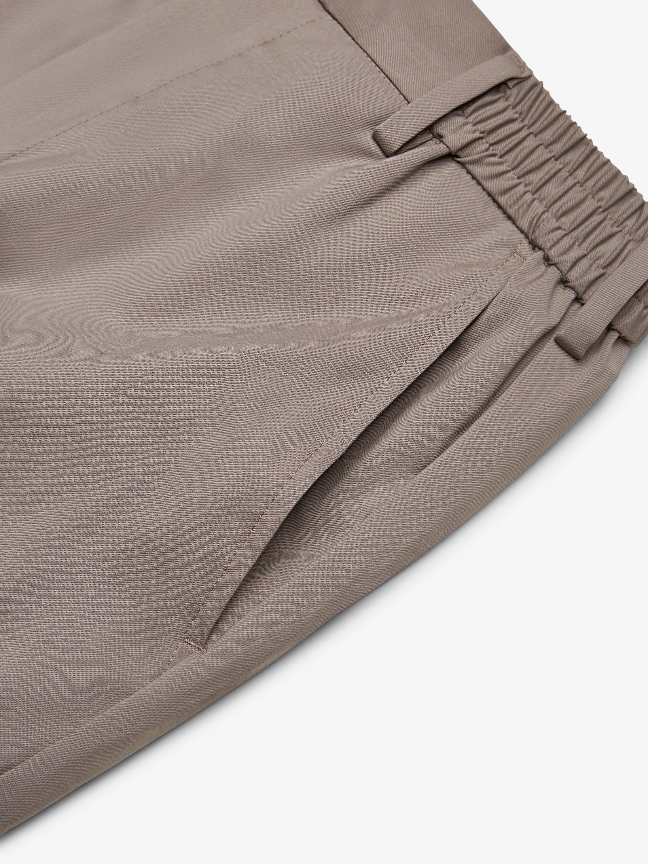 Wool Stretch Trousers | Taupe
