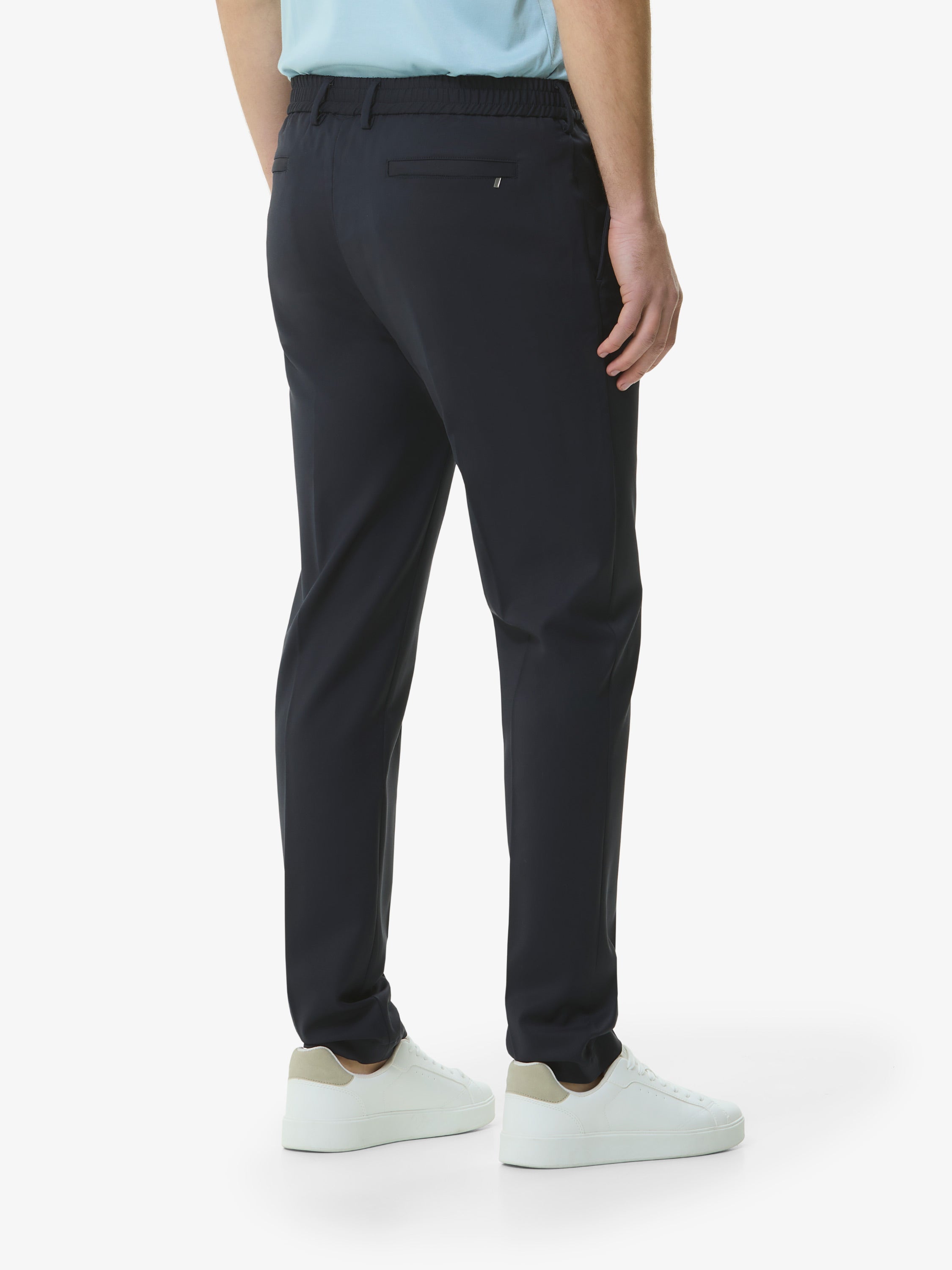 Wool Stretch Trousers | Dark Navy