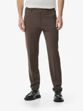 Wool Stretch Trousers | Dark Brown