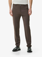 Wool Stretch Trousers | Dark Brown