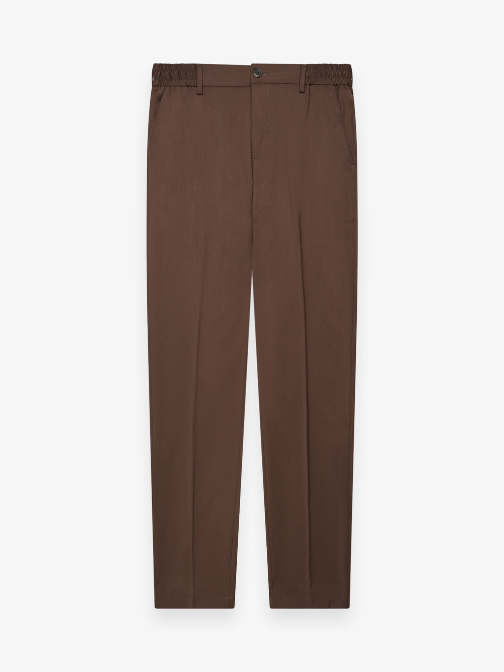 Wool Stretch Trousers | Dark Brown