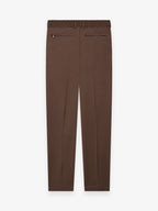 Wool Stretch Trousers | Dark Brown