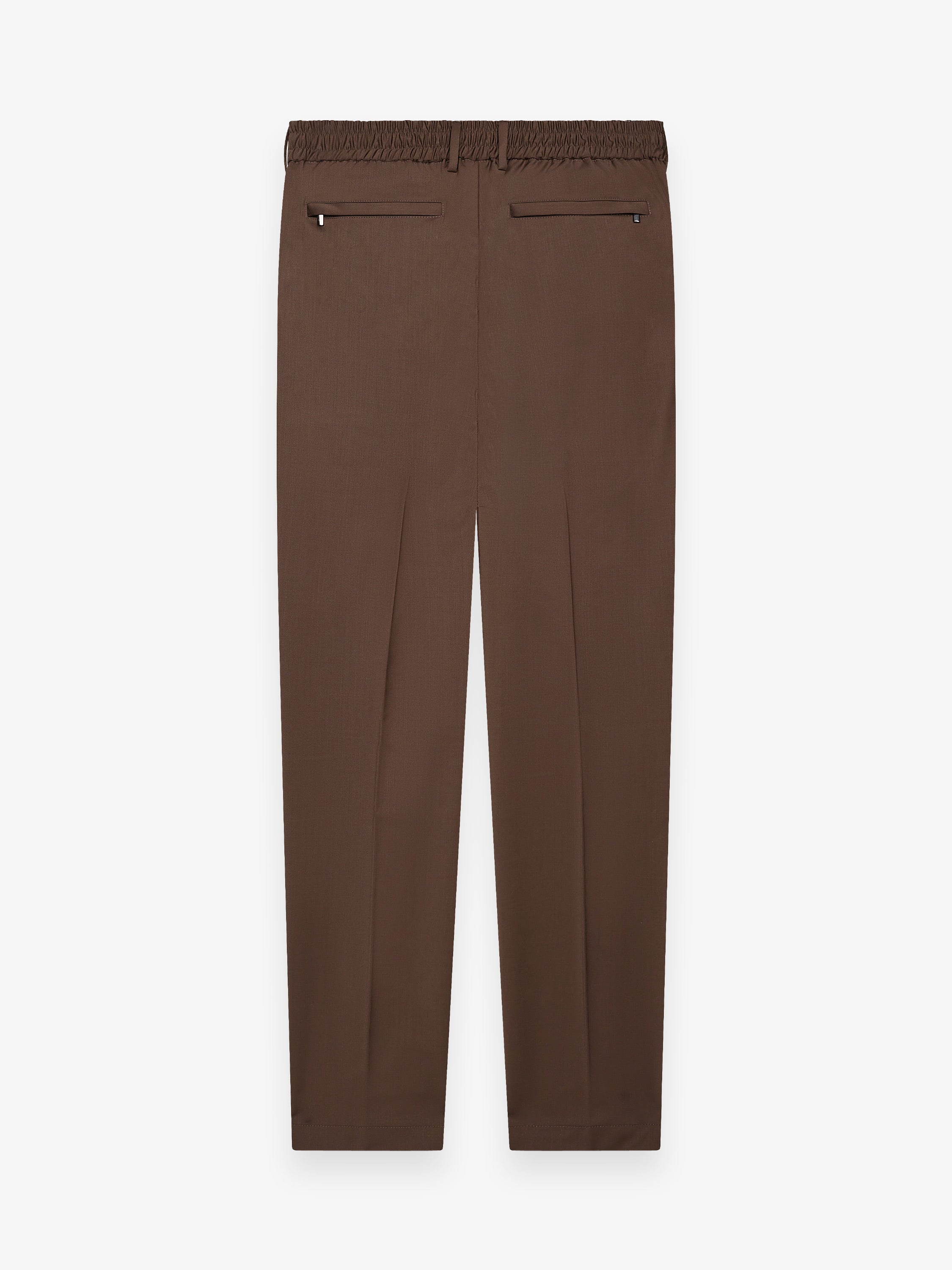 Wool Stretch Trousers | Dark Brown