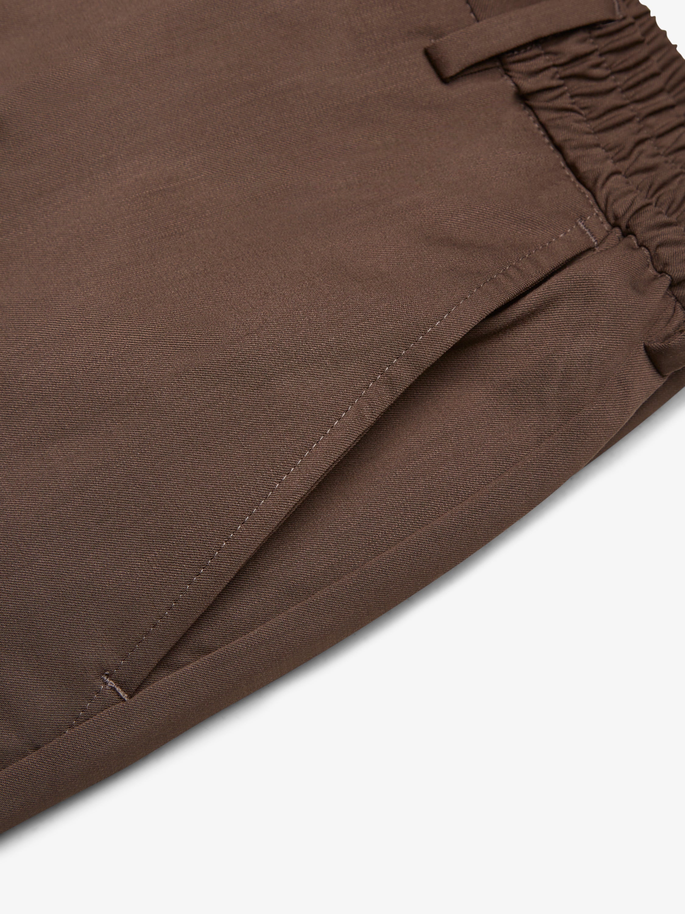 Wool Stretch Trousers | Dark Brown
