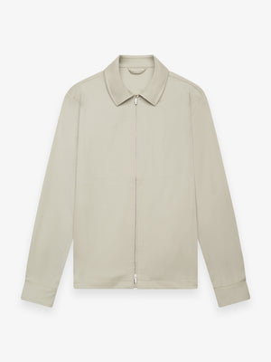Wool Stretch Overshirt | Stone