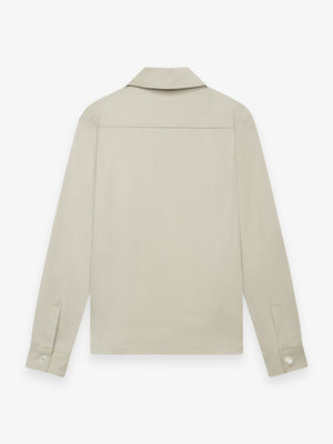 Wool Stretch Overshirt | Stone