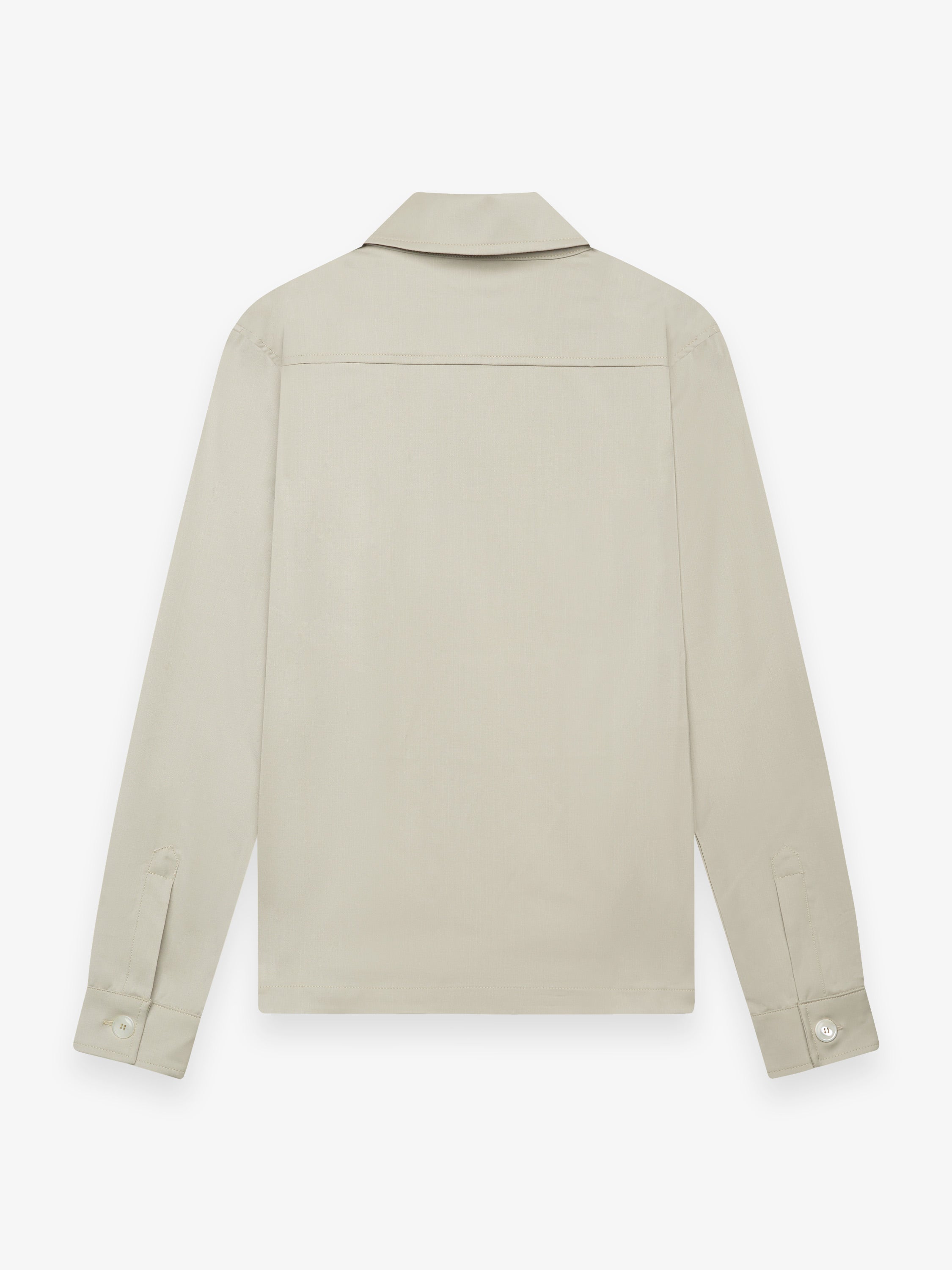 Wool Stretch Overshirt | Stone
