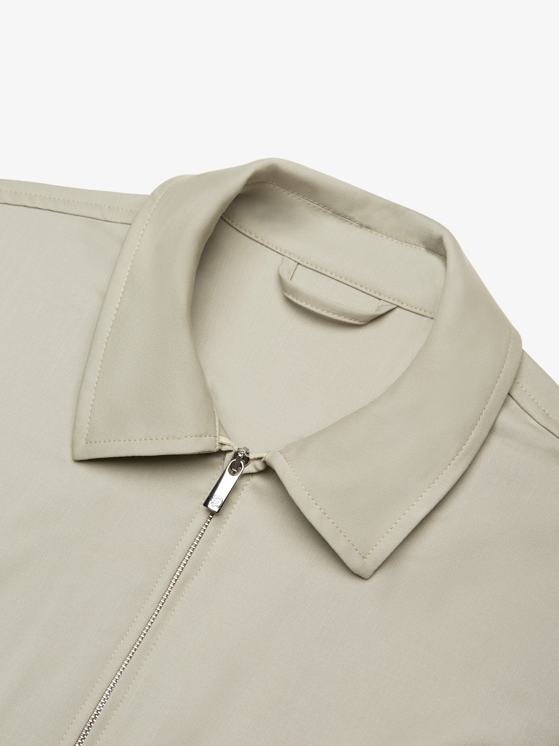 Wool Stretch Overshirt | Stone