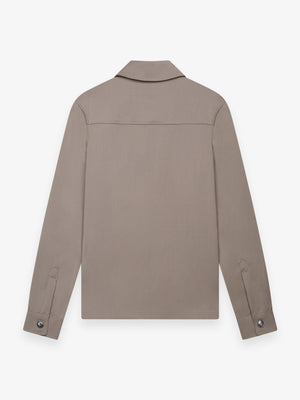 Wool Stretch Overshirt | Taupe