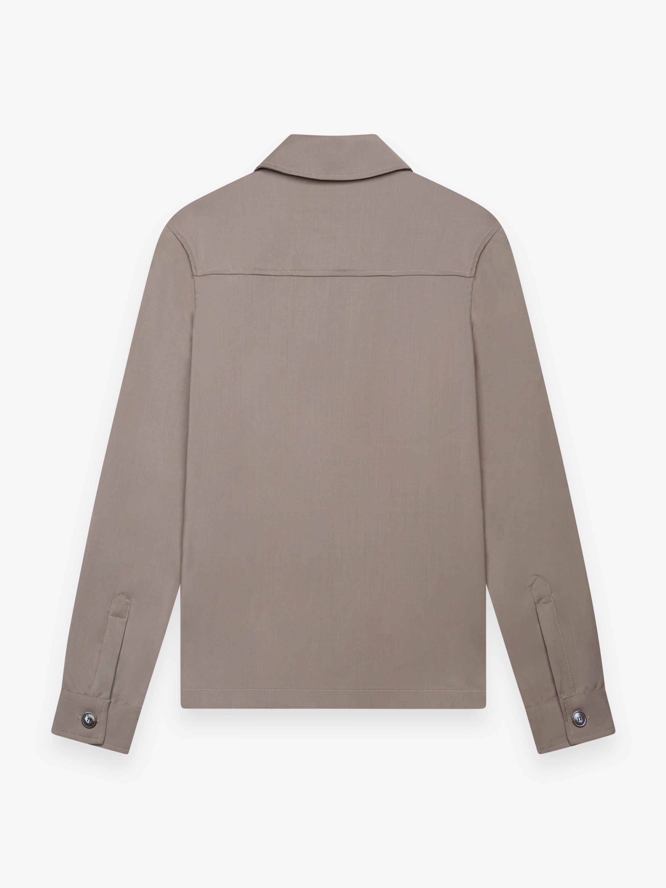 Wool Stretch Overshirt | Taupe