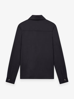 Wool Stretch Overshirt | Dark Navy