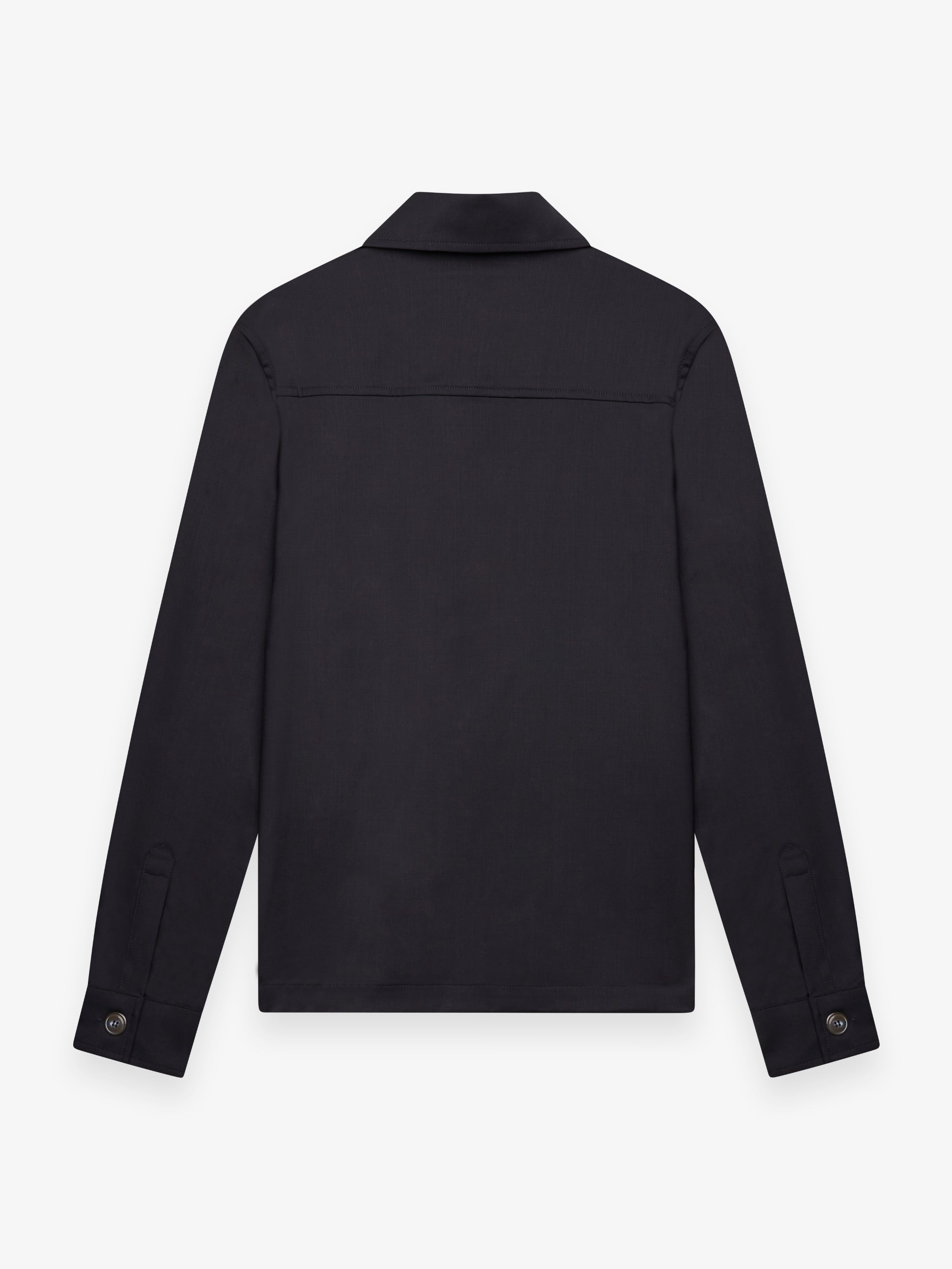 Wool Stretch Overshirt | Dark Navy