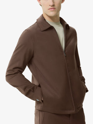 Wool Stretch Overshirt | Dark Brown