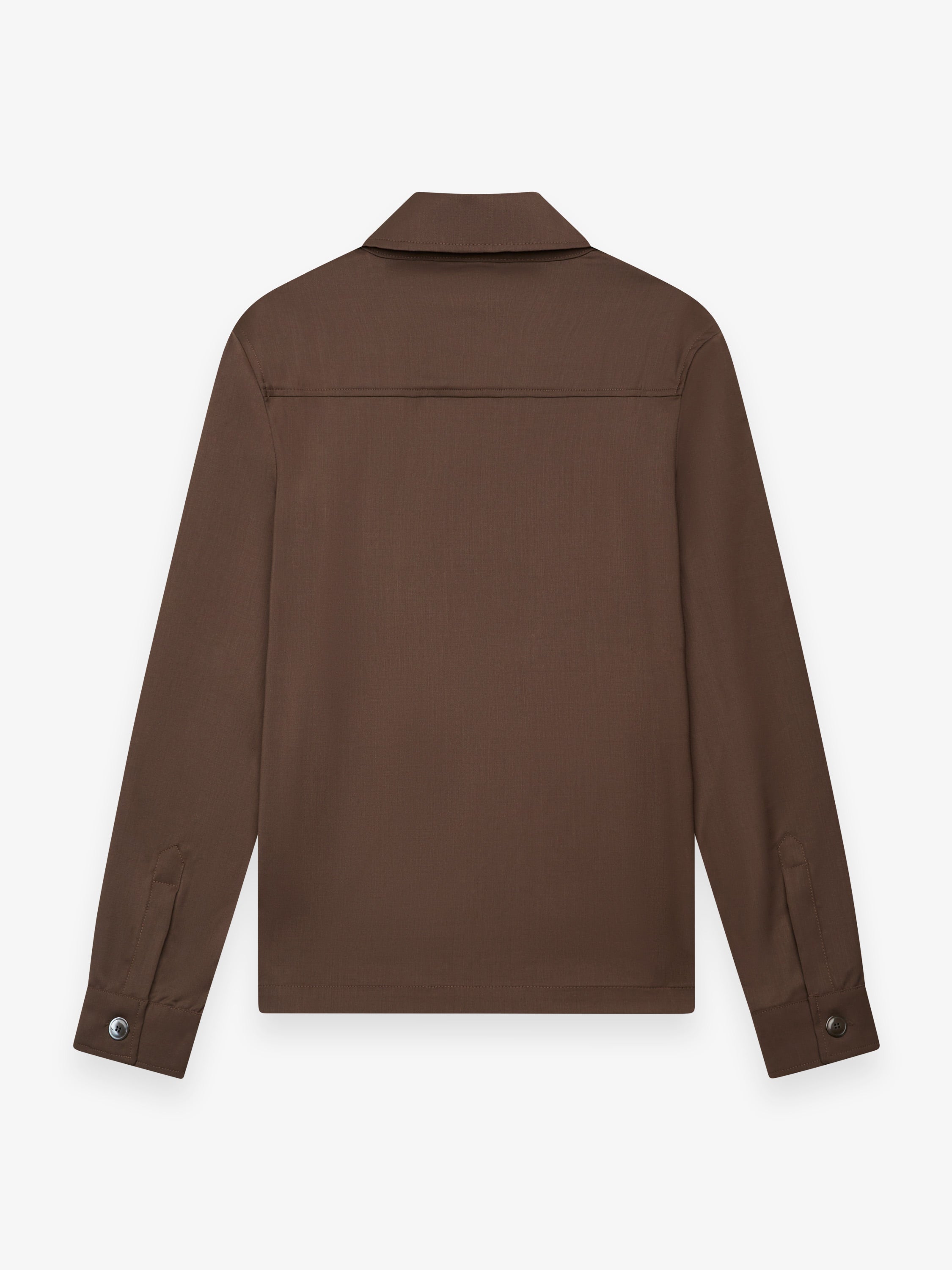 Wool Stretch Overshirt | Dark Brown