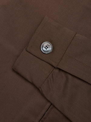 Wool Stretch Overshirt | Dark Brown