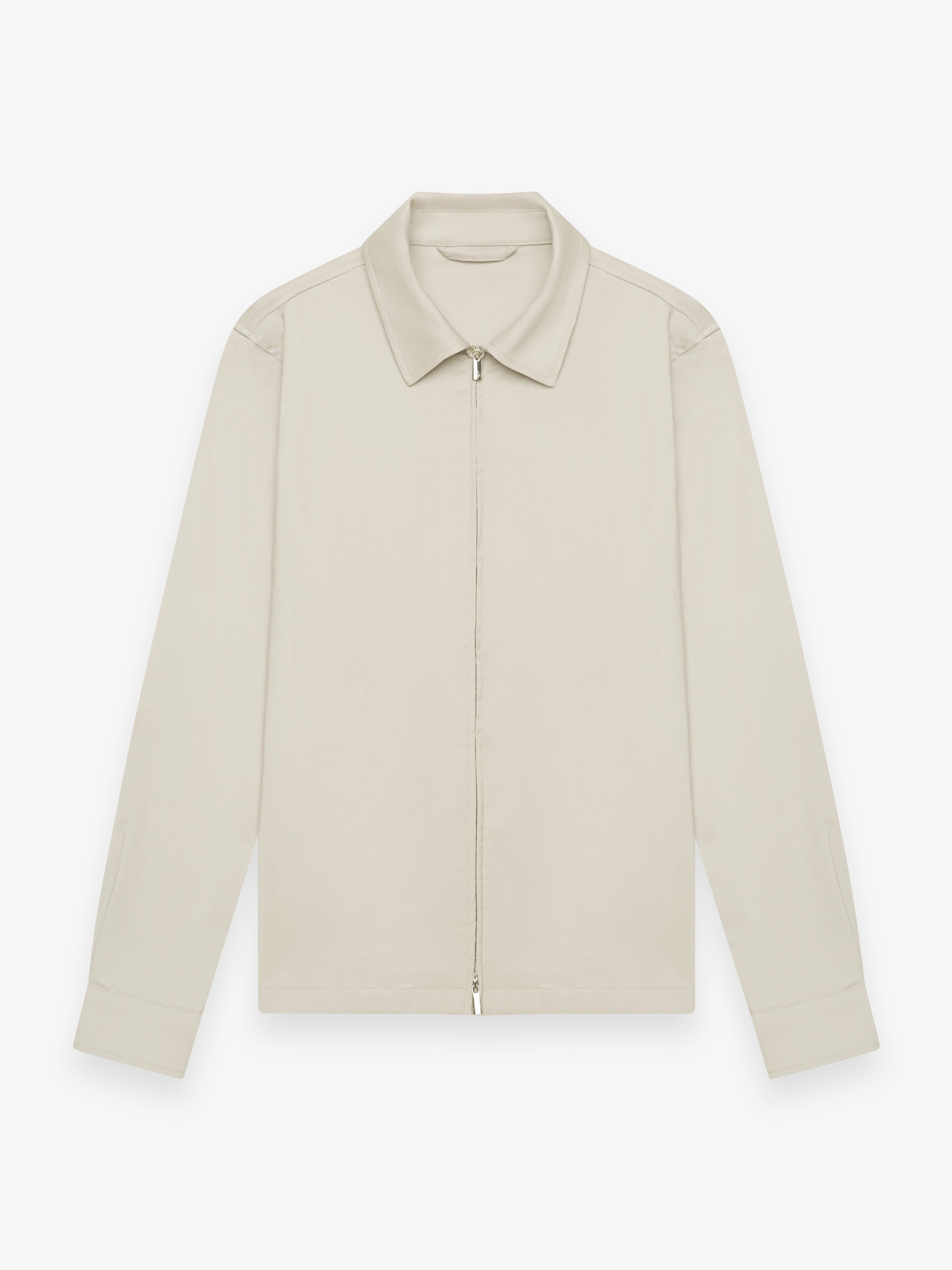 Wool Stretch Overshirt | Light Beige