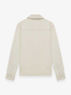 Wool Stretch Overshirt | Light Beige