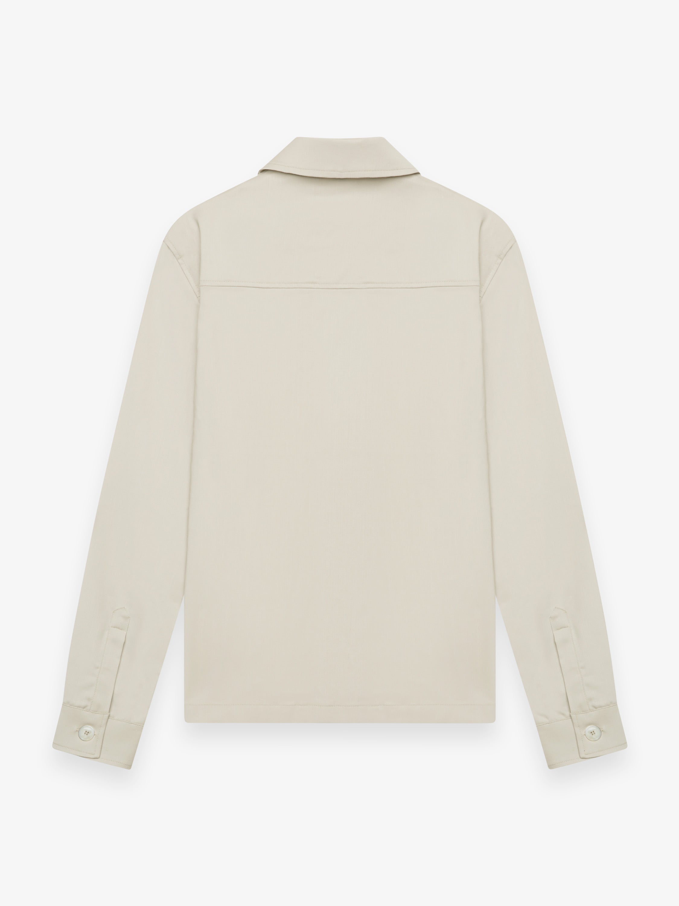 Wool Stretch Overshirt | Light Beige