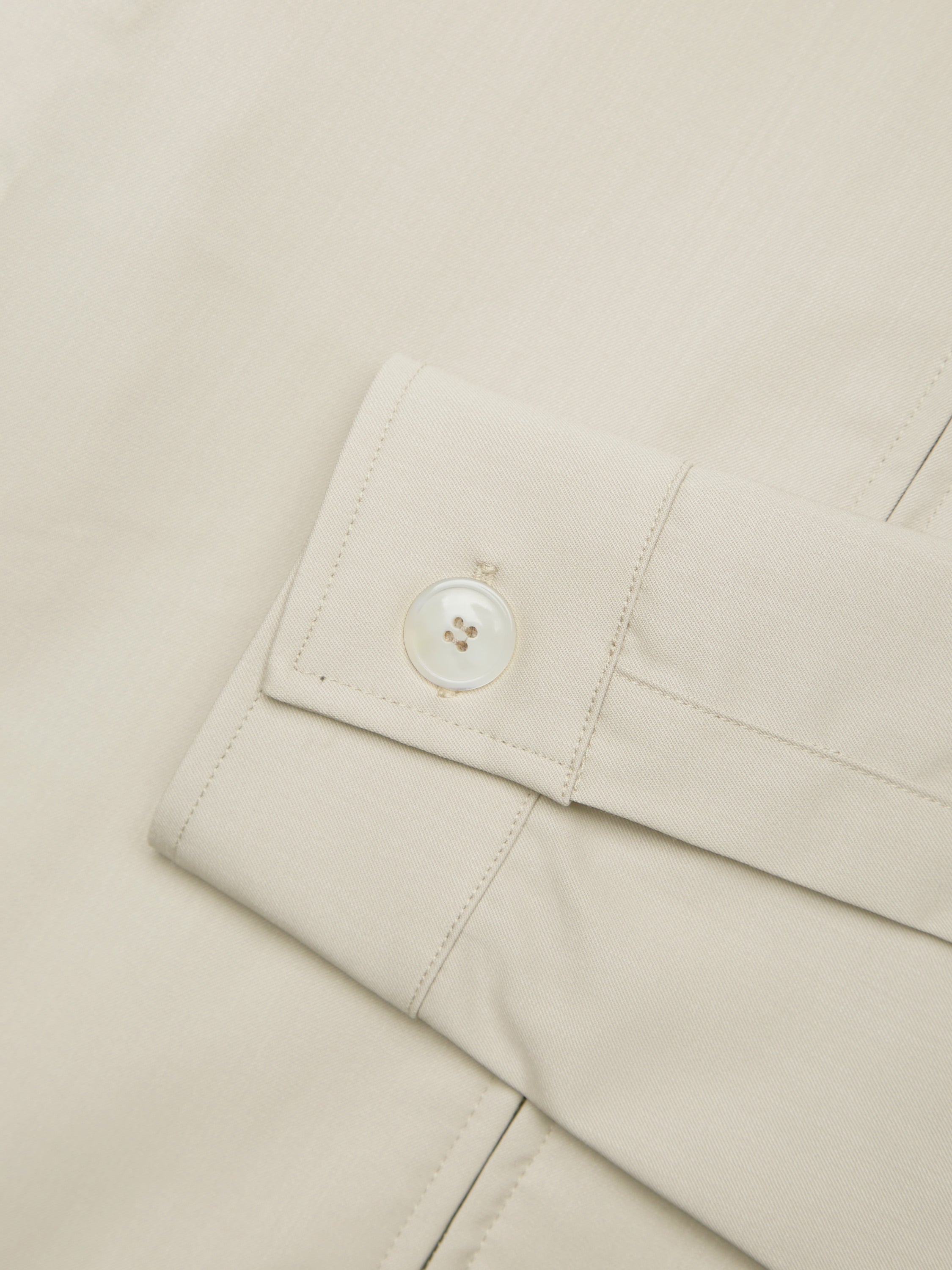 Wool Stretch Overshirt | Light Beige