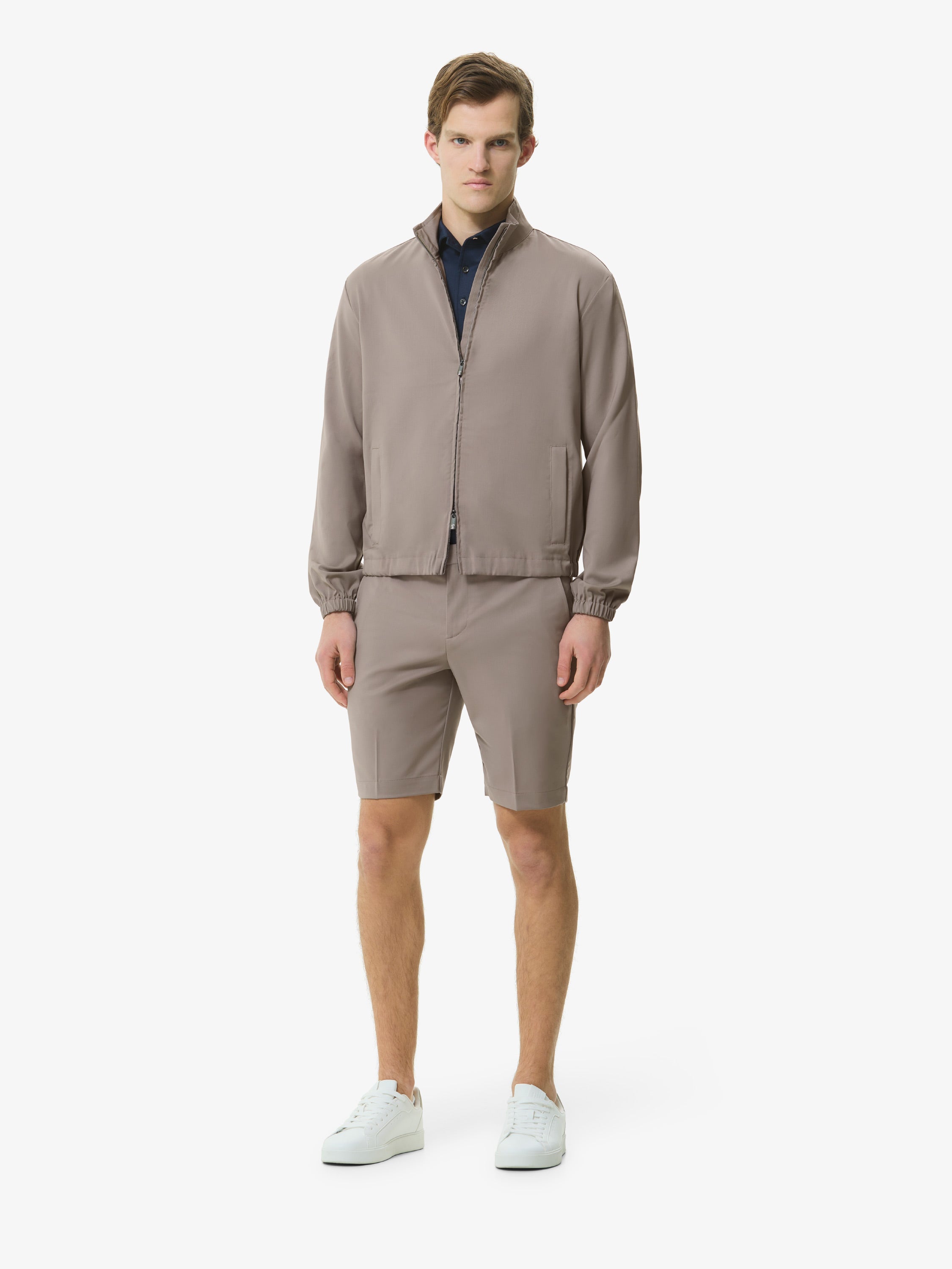 Wool Stretch Blouson | Taupe