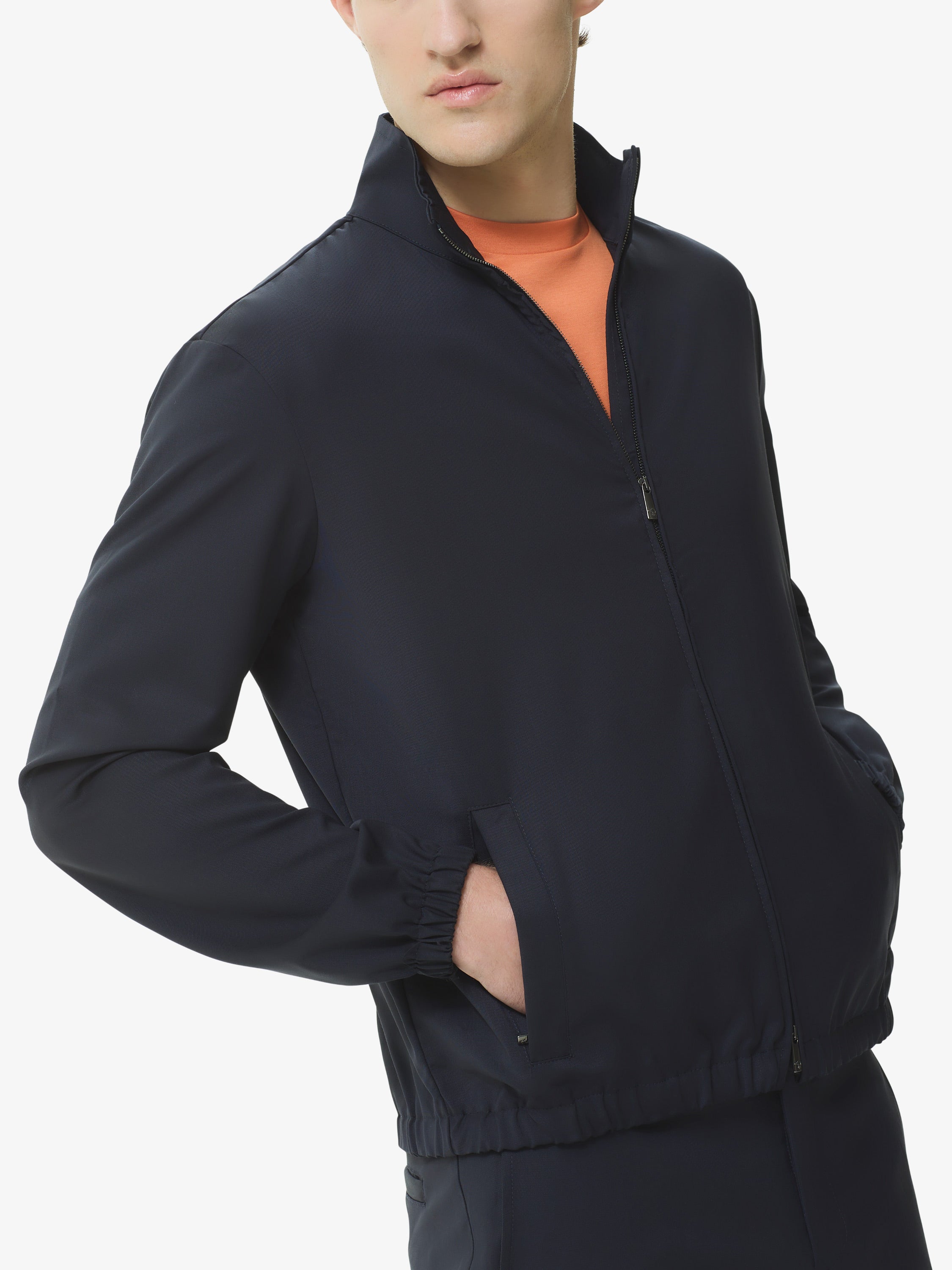 Wool Stretch Blouson | Dark Navy