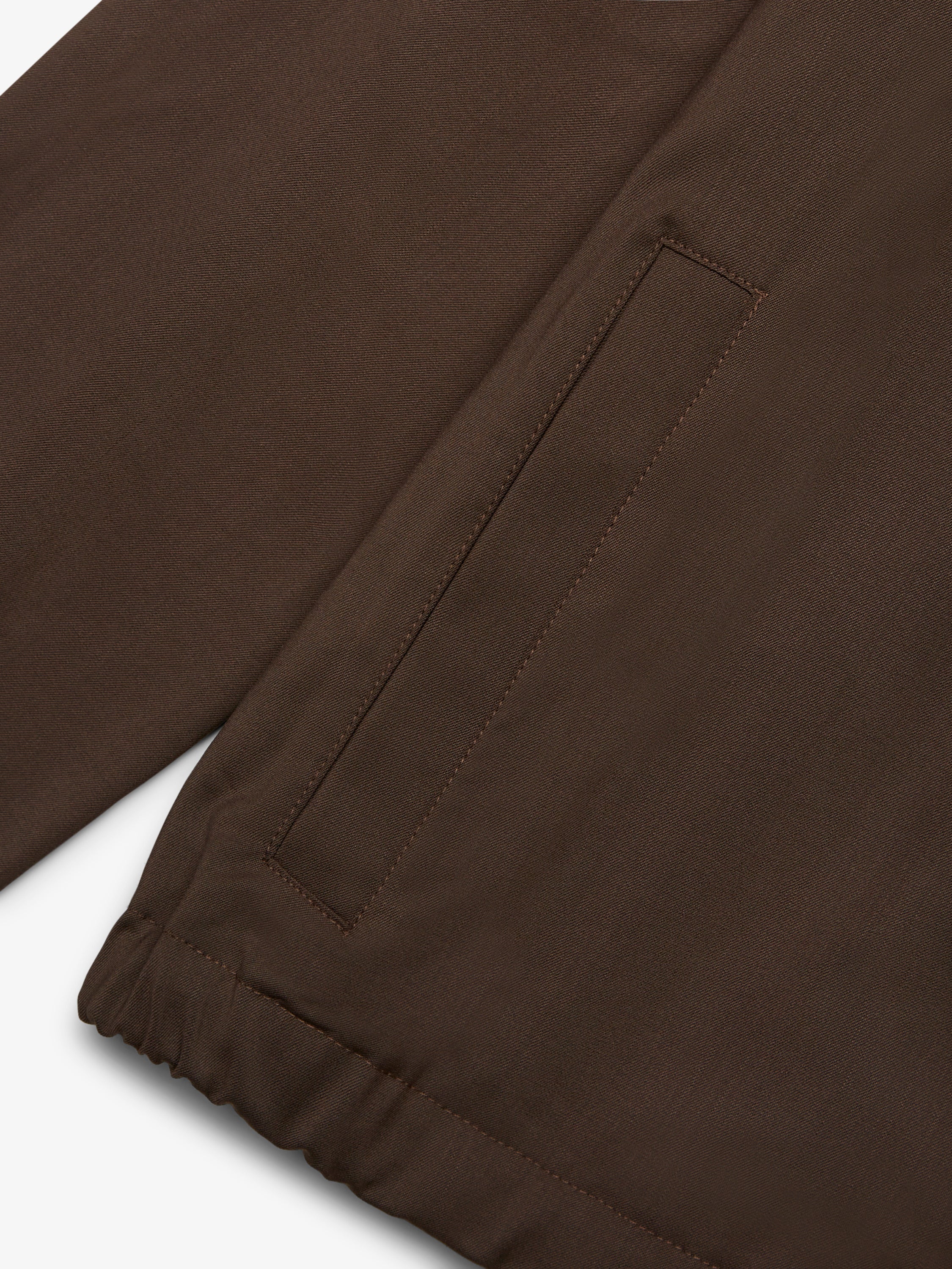 Wool Stretch Blouson | Dark Brown