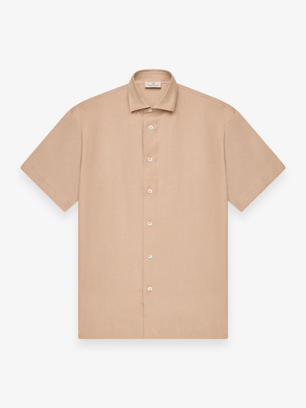 Linnen Stretch Shirt Korte Mouwen | Hazelnoot