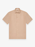 Linnen Stretch Shirt Korte Mouwen | Hazelnoot
