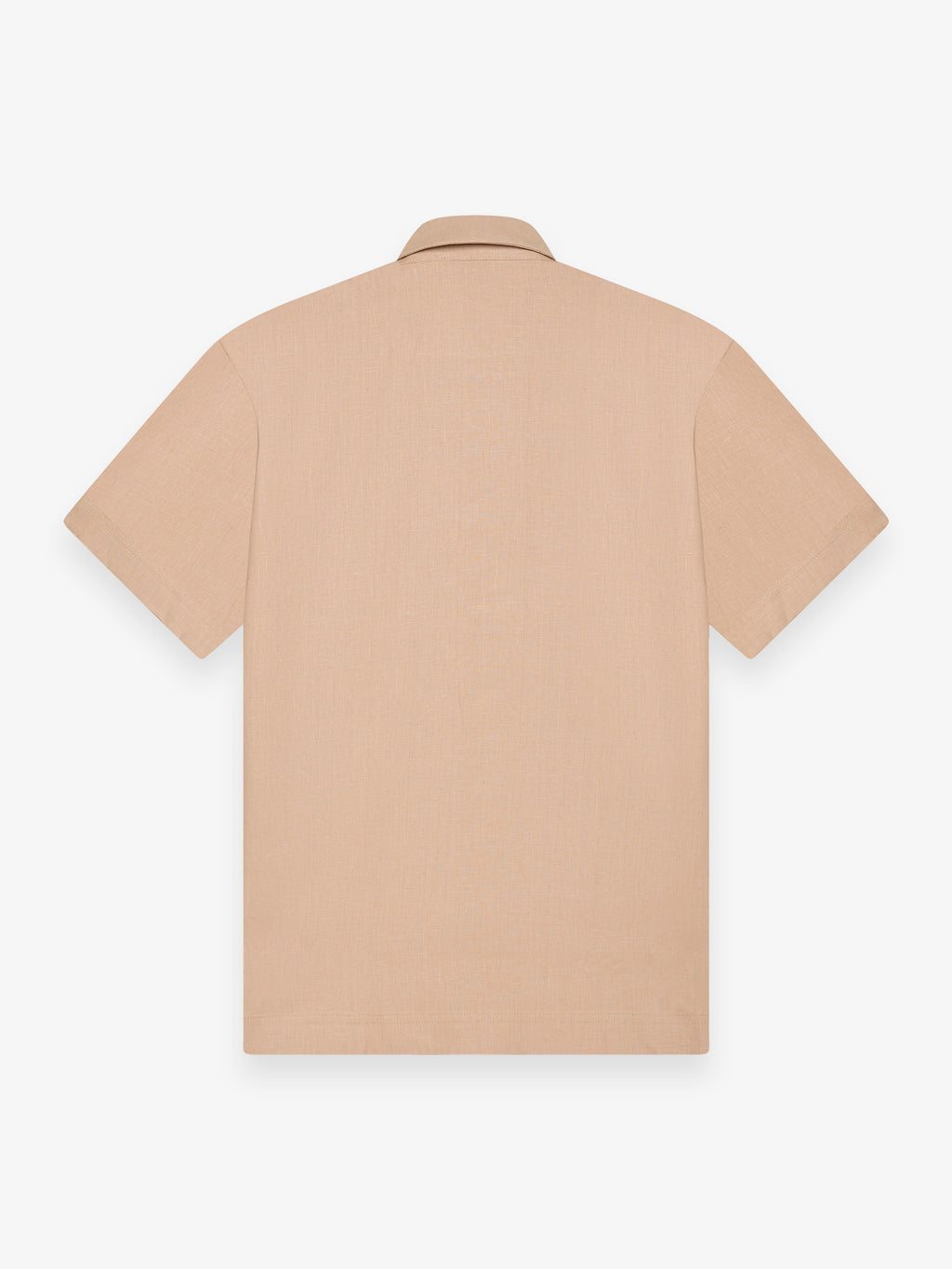 Linnen Stretch Shirt Korte Mouwen | Hazelnoot