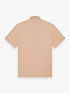 Linnen Stretch Shirt Korte Mouwen | Hazelnoot