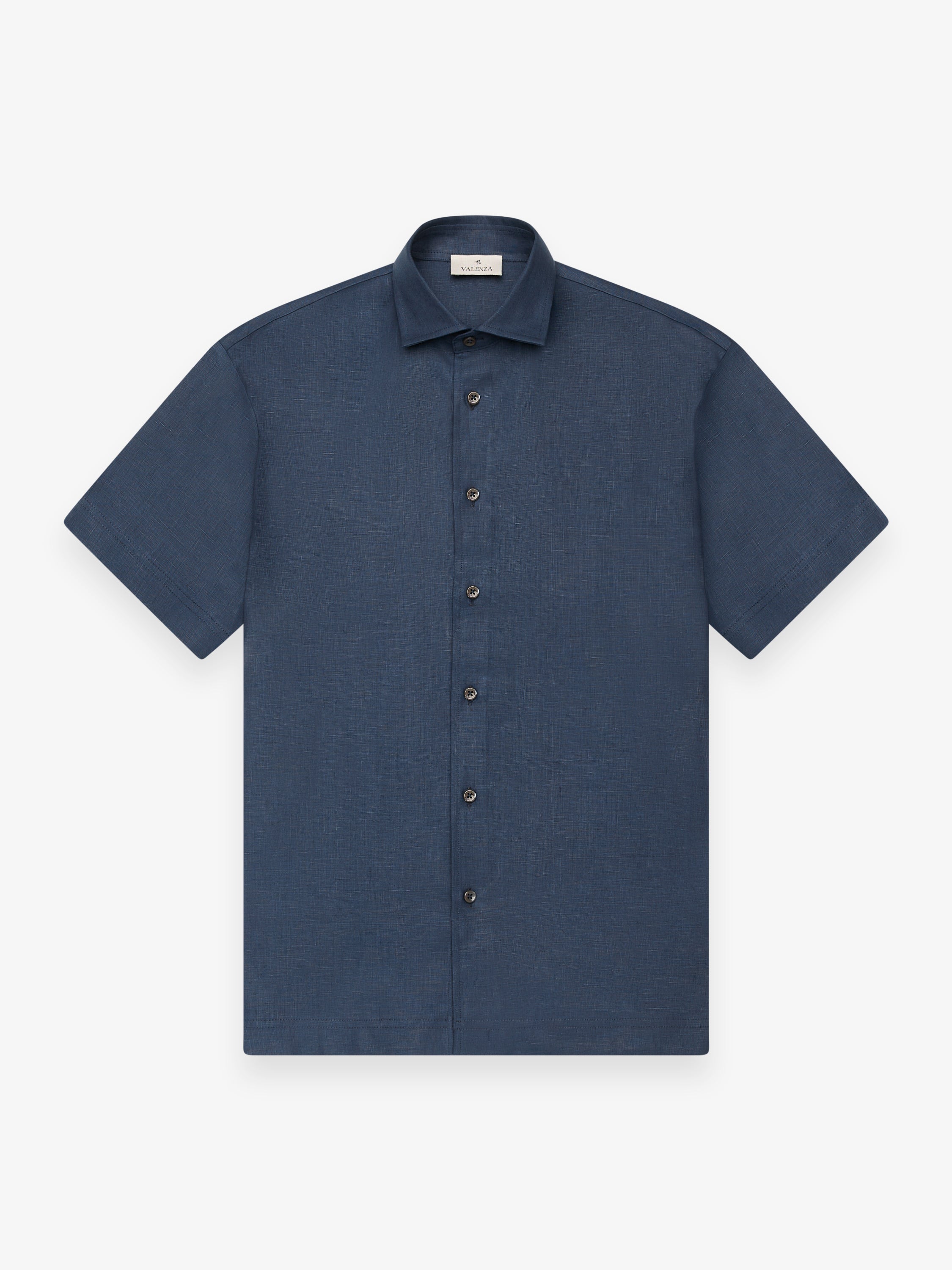 Linen Stretch Shirt S/S | Navy