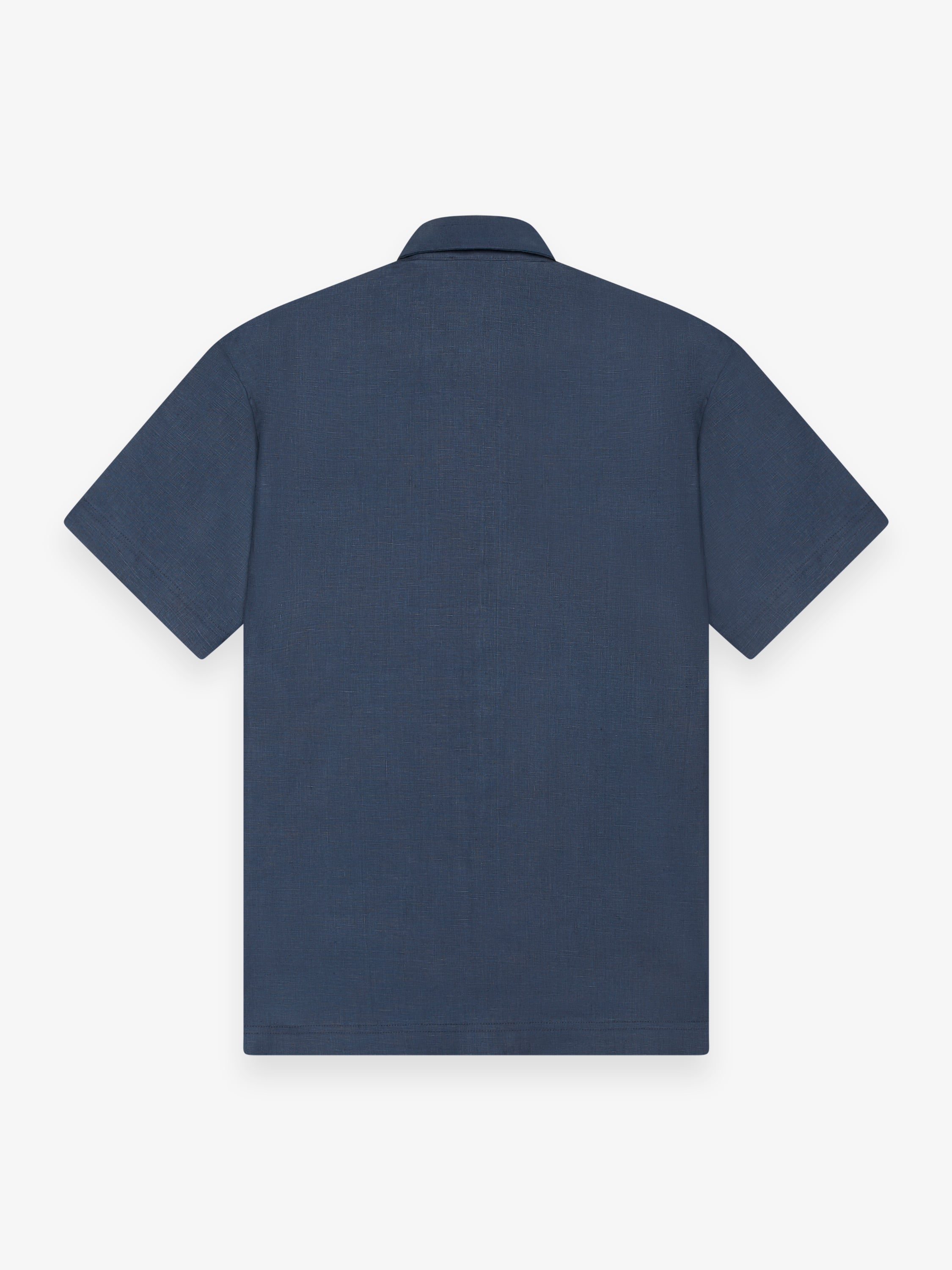 Linen Stretch Shirt S/S | Navy
