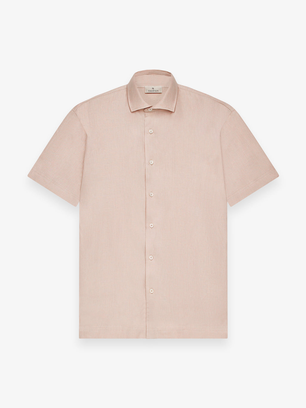Linnen Stretch Shirt Korte Mouwen | Lichtbeige
