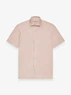 Linnen Stretch Shirt Korte Mouwen | Lichtbeige