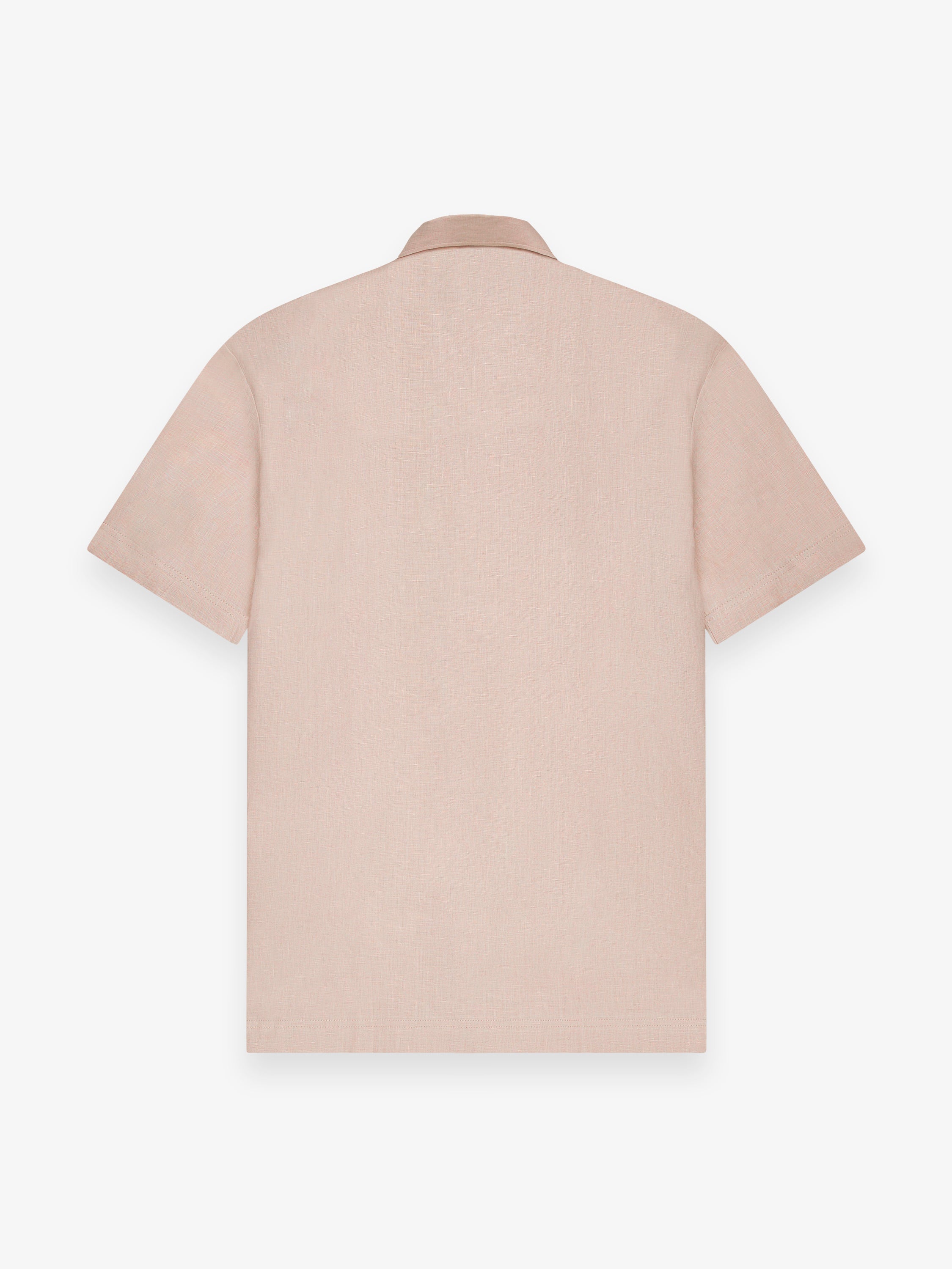 Linnen Stretch Shirt Korte Mouwen | Lichtbeige