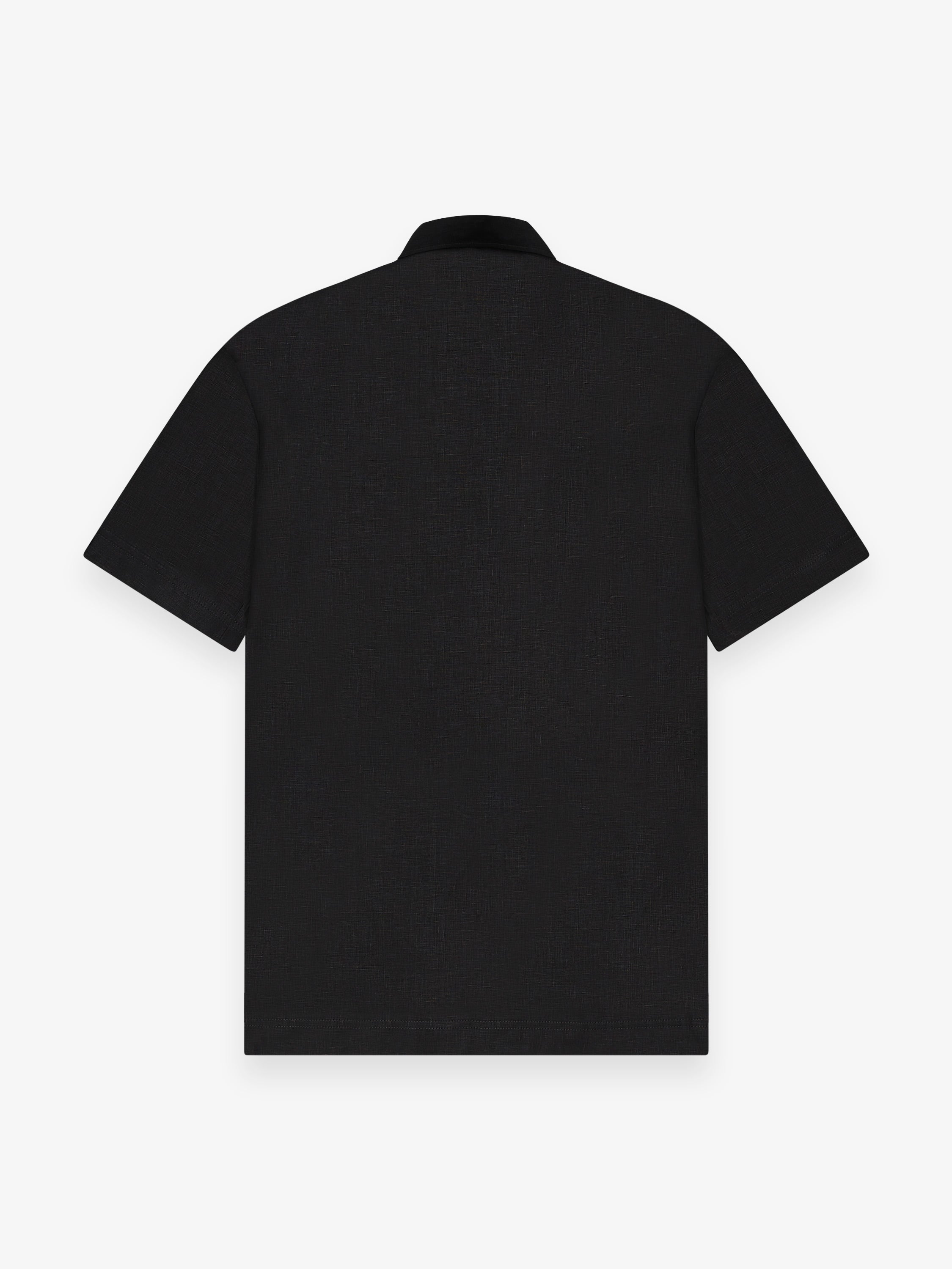 Linen Stretch Shirt S/S | Black