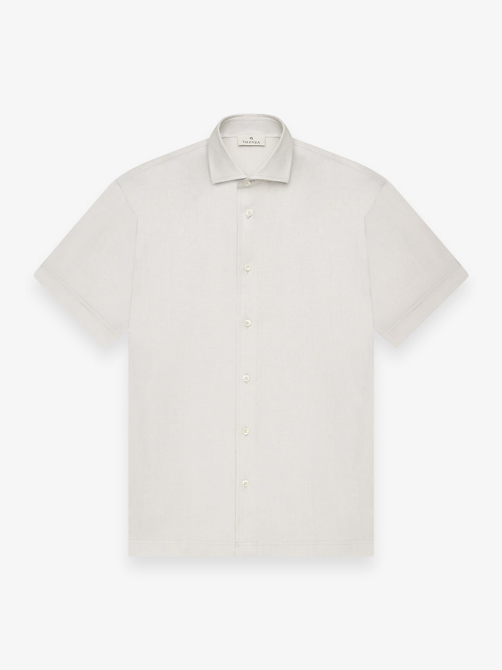 Linnen Stretch Shirt Korte Mouwen | Lichtgrijs