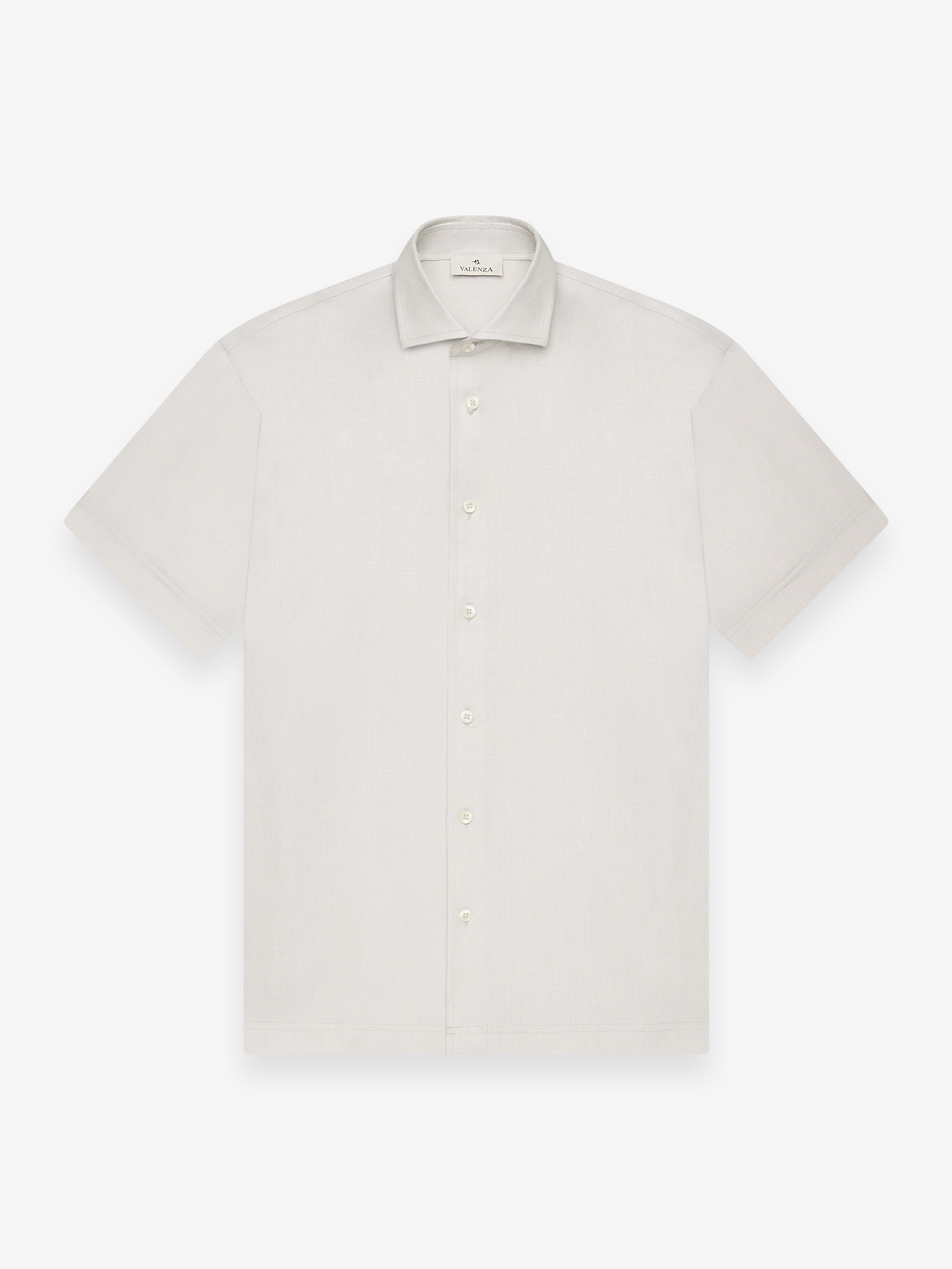 Linnen Stretch Shirt Korte Mouwen | Lichtgrijs
